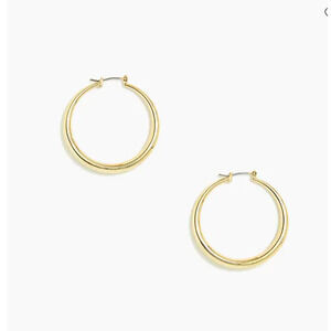 NWT J. Crew Gold Thick 1 1/2" Hoop Earrings
